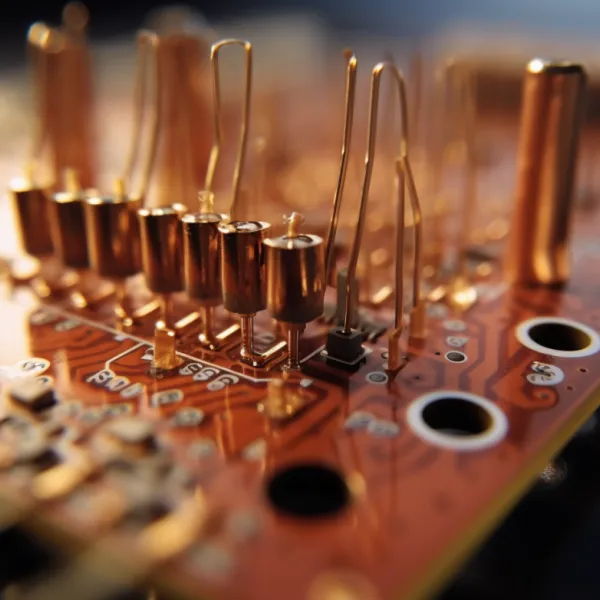 Close up componenti scheda